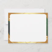 Invitation Motif doré de Noël avec fond vert (Dos)