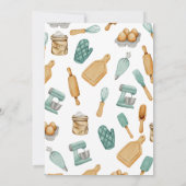 Invitation Motif d'outils de boulangerie verts pour anniversa (Dos)