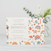 Invitation Motif du Baby shower des nuages Rainbow (Debout devant)