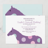 Invitation Motif du Cheval coloré Seizième anniversaire (Devant / Derrière)
