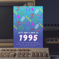 motif du parti des années 1990 Vintage fête d'anni