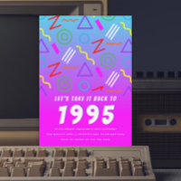 motif du parti des années 1990 Vintage fête d'anni