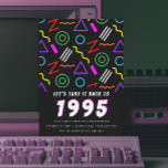 Invitation motif du parti des années 1990 Vintage fête d'anni<br><div class="desc">Customisez la couleur arrière - plan derrière le dégradé ou retirez comme vous le souhaitez. Tout le texte est modifiable.</div>