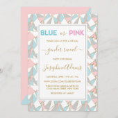 Invitation Motif du triangle bleu rose Révélation virtuelle d (Devant / Derrière)