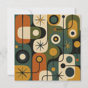 Invitation Motif Éclaté de Style Mid Century Modern