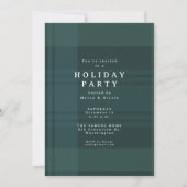 Invitation Motif écossais classique de Noël, fête simple vert (Devant)