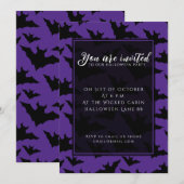 Invitation Motif effrayant et cool de chauves-souris noires p (Devant / Derrière)