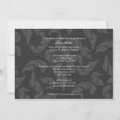 Invitation Motif élégant de boucles : Argent (Dos)