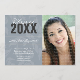 Invitation Motif élégant de boucles : Argent