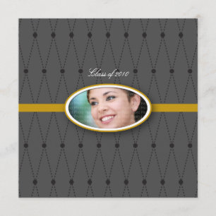 Invitation Motif élégant de harlequin : Or