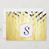 Invitation Motif Élégant de peinture dorée Faux Strokes & Str (Dos)