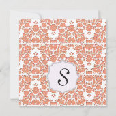 Invitation Motif élégant et simple de damassé d'orange de (Dos)