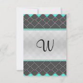 Invitation Motif élégant moderne sarcelle néon noir et blanc (Dos)