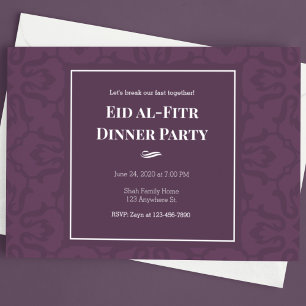 Invitation Motif élégant violet pour l'Aïd al-Fitr