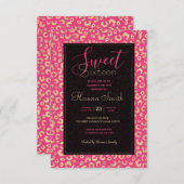 Invitation Motif Empreinte de léopard moderne Gold Pink (Devant / Derrière)