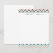 Invitation Motif en bon état d'Ikat de zigzag de pêche de (Devant / Derrière)