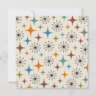Invitation Motif en étoile éclatée de style Mid Century Moder
