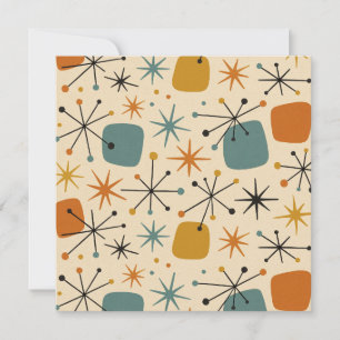 Invitation Motif en forme d'étoile du milieu du XXe siècle Mo