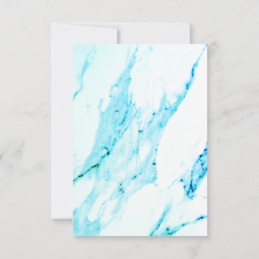 Invitation Motif en marbre blanc Turquoise moderne (Dos)