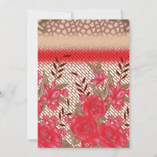 Invitation Motif en tissu coloré avec complexe floral