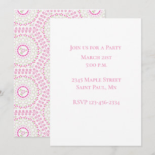 Invitation Motif fantaisiste géométrique simple rose mignon
