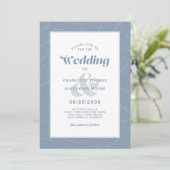 Invitation Motif Feuille Abstrait moderne simple | Dusty Blue (Debout devant)