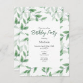 Invitation Motif Feuille écochromé (Devant / Derrière)