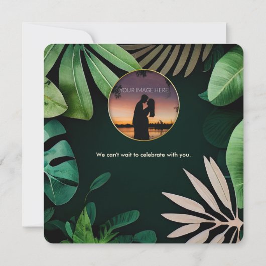 Invitation Motif Feuille thématique | MARIAGE | Enregistrer L (Dos)