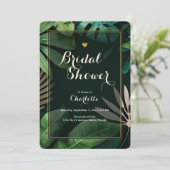 Invitation Motif Feuille tropical | MARIAGE | FÊTE DES MARIÉE (Debout devant)