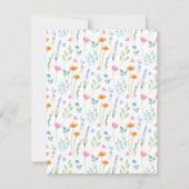 Invitation Motif Fleur sauvage d'aquarelle mixte (Dos)