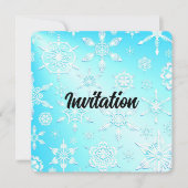 Invitation Motif Flocons de Cristal (Devant)