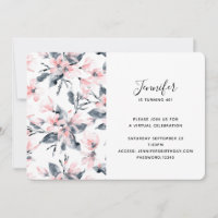 Motif floral aquarelle rose et gris virtuel