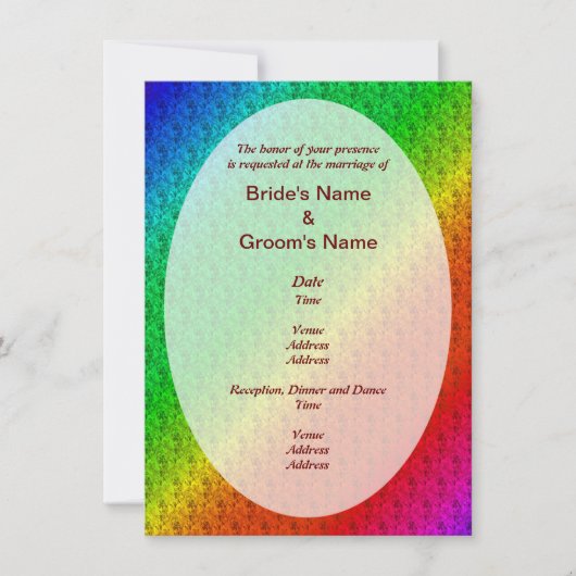 Invitation Motif floral arc-en-ciel Mariage d'automne (Devant)