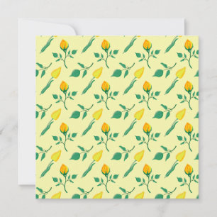 Invitation Motif floral avec rose jaune et fleurs de tulipe