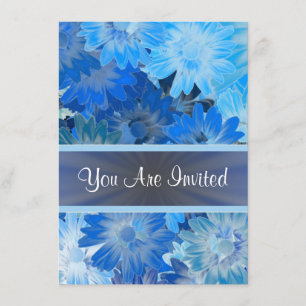 Invitation Motif floral bleu à chaque occasion