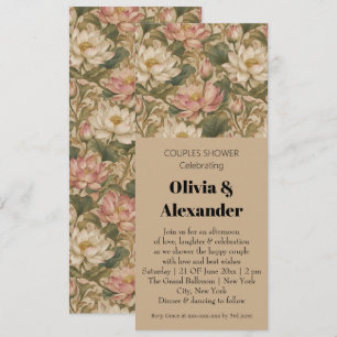 Invitation Motif floral botanique vintage lotus d'eau