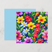Invitation Motif floral coloré (Devant / Derrière)
