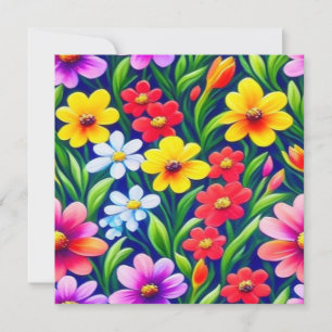 Invitation Motif floral coloré