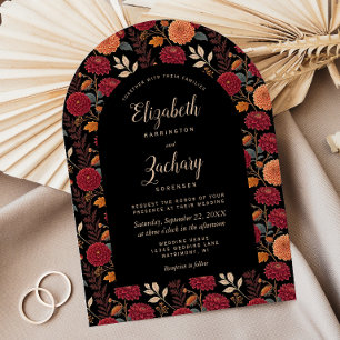 Invitation Motif floral d'automne lunatique Arche Mariage som