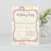 Invitation Motif floral de printemps géométrique chic de Boho (Debout devant)