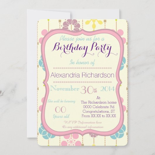 Invitation Motif floral de printemps géométrique chic de Boho (Devant)