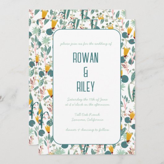 Invitation Motif floral fait main Spring Garden Chic Custom (Devant / Derrière)