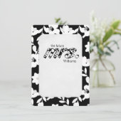 Invitation motif floral marais noir et blanc (Debout devant)