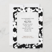 Invitation motif floral marais noir et blanc (Dos)