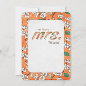 Invitation motif floral marais orange et blanc (Devant)
