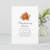 Invitation Motif Floral moderne Citrouille Thanksgiving (Debout devant)