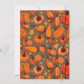 Invitation Motif Floral moderne Citrouille Thanksgiving (Dos)