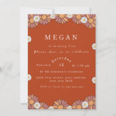 Invitation Motif floral Pastel Rose & Orange Daisy (Devant)