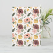 Invitation Motif floral sans couture pastel à l'aquarelle | D (Debout devant)