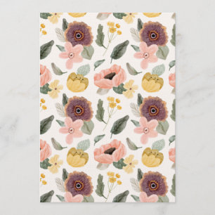 Invitation Motif floral sans couture pastel à l'aquarelle   D